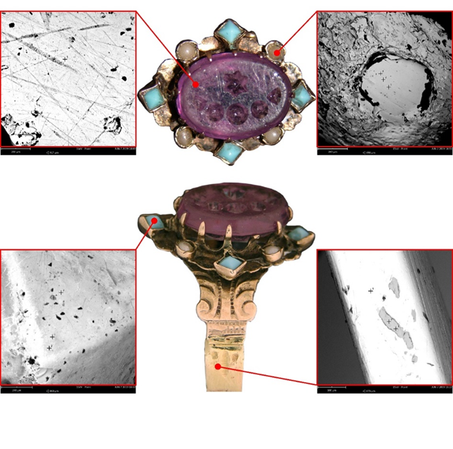 Preservation of Cultural heritage. Research on XVIII century jewels for assessing the type manufacturing and the materials used for their production. Courtesy of Francesca Falcone